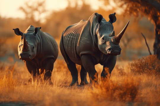 Rhino, Wildlife Photography, Generative AI