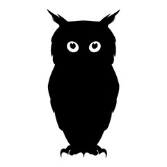 Halloween owl silhouette isolated. Vector illustration
