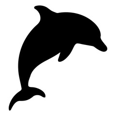 Jumping dolphin silhouette isolated. Vector illustration