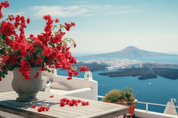 Beautiful sea terrace. Generate Ai