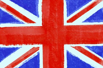 british flag, painted flag. London - obrazy, fototapety, plakaty