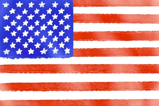 flag of america, painted flag. usa