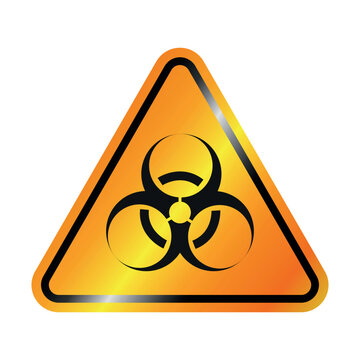 Yellow and black background biohazard hazard sign