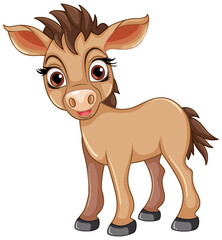 Cute horse cartoon isolated