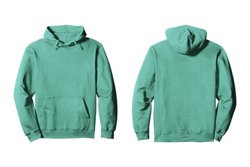 Teal Hoodie Front and Back View