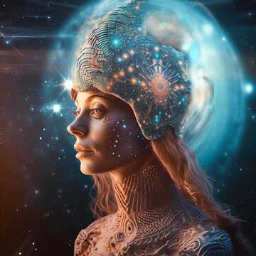 Starseed people as human aliens from another galaxies, fictitious person