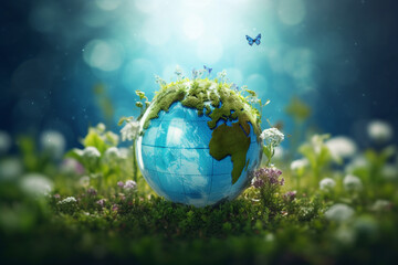 Obraz na płótnie Canvas Invest in our planet. Earth day 2023 concept background. Ecology concept