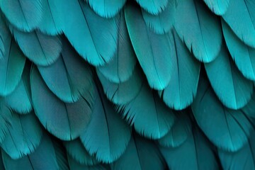 Green turquoise feather pigeon wing. Generate Ai