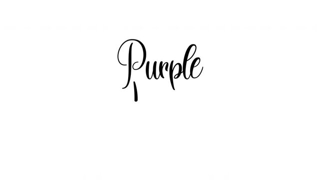 Animated Purple Heart Day handwriting in black on a white background, in 4k video quality. Perfect for commemorating Purple Heart Day
