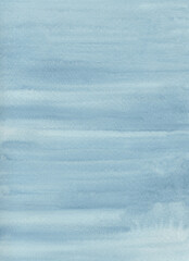 Fototapeta premium Watercolor blue background with paper texture for decor and scrapbooking.