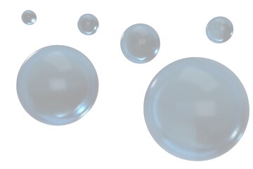 3D Illustration: Set of Transparent Blue Glass Balls
