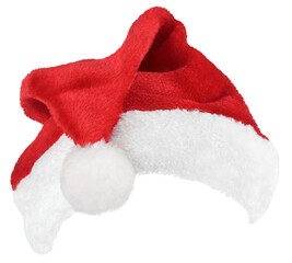 Santa Claus hat or Christmas red cap isolated on transparent background - 627680784