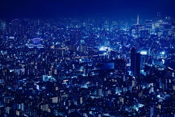 Foto op Plexiglas 東京都、東京スカイツリーからの夜景（東京タワー方面） © yako