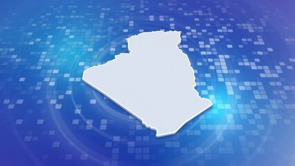 Algeria 3D Map on Minimal Background
