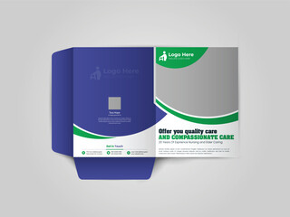 Senior Care Service Senior health care postcard template design. Medical postcard template, dental postcard design. Home care postcard template.