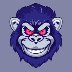 gorilla head illustration, in the style of mascot character, detailed character design, mysterious symbolism, emotionally charged portraits