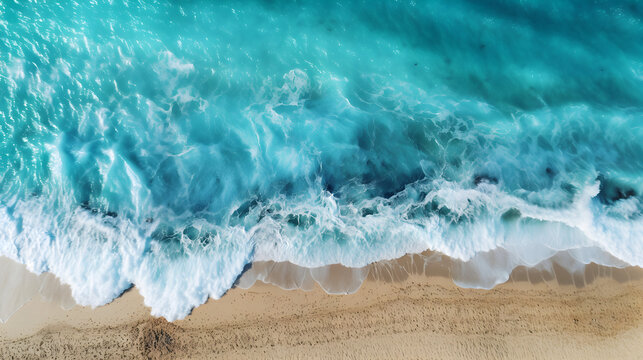 Sea Waves - Mesmerizing Drone Photo, Capturing the Tranquil Beauty of Nature's Rhythmic Dance