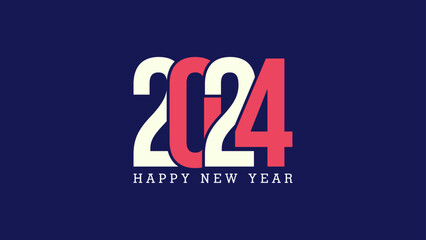 Fototapeta na wymiar 2024 Happy New Year celebration design.