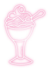 Set of dessert neon