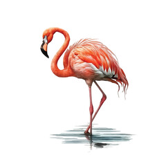 Flamingo watercolor paint 