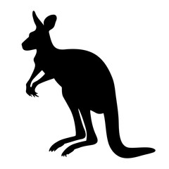 kangaroo standing silhouette. Vector illustration