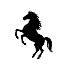 Fototapeta na wymiar Horse Icon, Vector, Black Silhouette