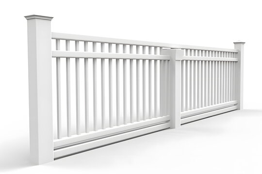 Contemporary element of metal fence or gate on white. Generative AI.