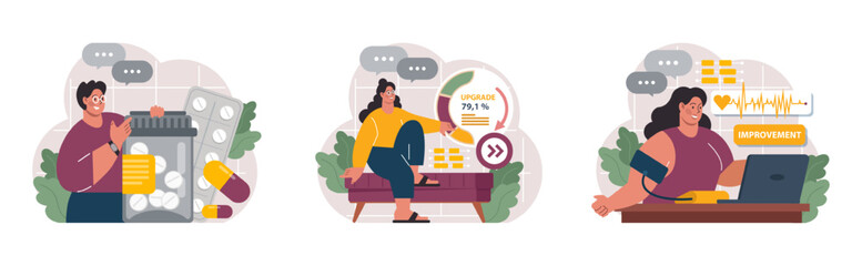 Biohacking set. Health' engineering and improving with modern