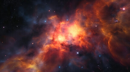 Fototapeta na wymiar Cosmic Symphony: Vibrant Nebula Landscape