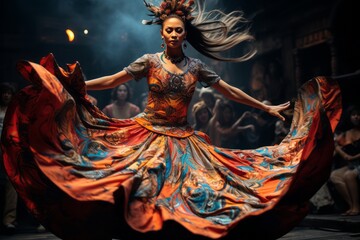 Vibrant Indonesian Dance Costume, Generative AI