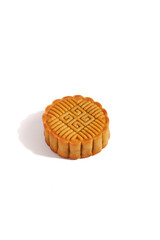 Mid-Autumn Festival moon cake on clear white background
