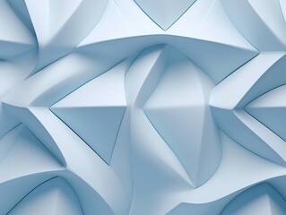 Obraz premium Beautiful futuristic Geometric background textured intricate 3D wall in light blue and white tones generative ai