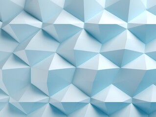 Beautiful futuristic Geometric background textured intricate 3D wall in light blue and white tones generative ai