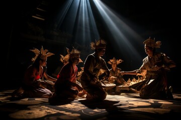 Fototapeta premium Mesmerizing Javanese Shadow Puppet, Generative AI