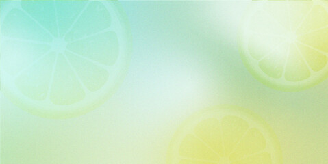 light green blue white lemon yellow gradient background, with lemons, oranges. Freshness summer...