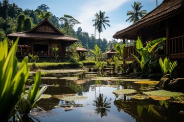 Fototapeta na wymiar Serene Traditional Indonesian House, Generative AI