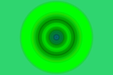 Kreis mit Farbringen auf grüner Fläche; grüne Ringe und blauer Mittelpunkt mit drehender, dynamischer Wirkung