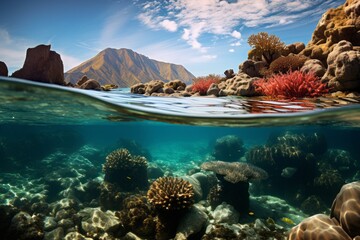 Stunning Indonesian Coral Reef, Generative AI