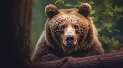 Obraz premium A beautiful view of bear in nature. Generative AI.