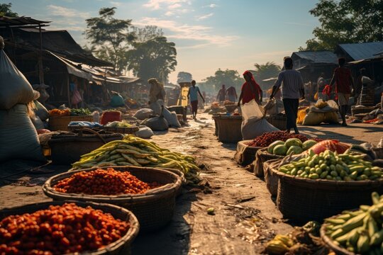 Traditional Indonesian Farmers Market, Generative AI 