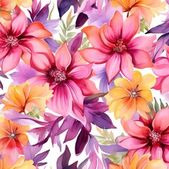 Beautiful spring flowers detailed with watercolor. generative ai