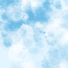 Blue sky watercolor paint background