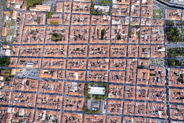 Aerial view of the urbanization of a city