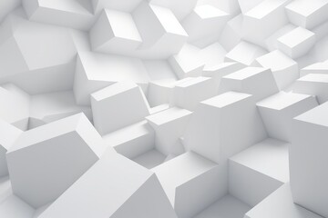 Abstract white geometric background, 3d render illustration, square shape. 3d render abstract white geometric background, AI Generated