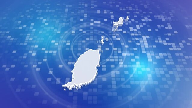 Grenada 3D Map on Minimal Background
