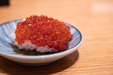 和食の握り寿司。美味しい筋子。