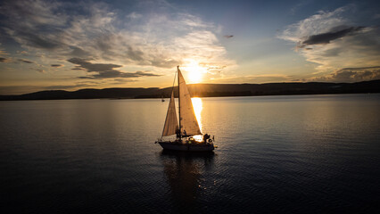 Sunset sailing in Balaton