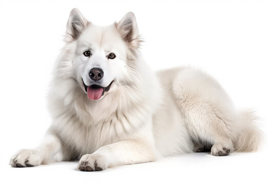 Portrait of handsome young dog isolated on white background , Created with Generative Ai Technology