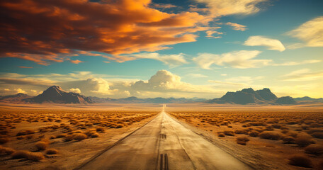 Fototapeta na wymiar Western Desert Highway: Endless Road Adventure