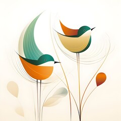 Fototapeta premium Singing birds in nature
